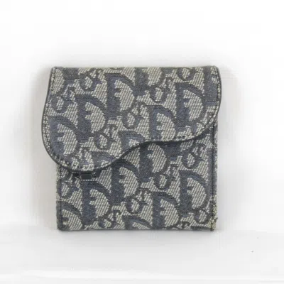 Pre-owned Dior Christian  Trotter Blue Trotter Wallet (tri-fold) ()