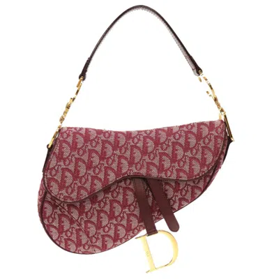 Pre-owned Dior Christian  Trotter Bordeaux Trotter Leather Handbag Saddle Bag () In Burgundy