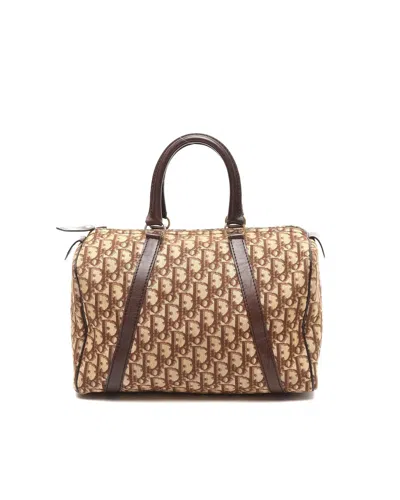 Dior Christian  Trotter Boston Bag In Brown