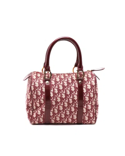 Dior Christian  Trotter Boston Bag In Burgundy