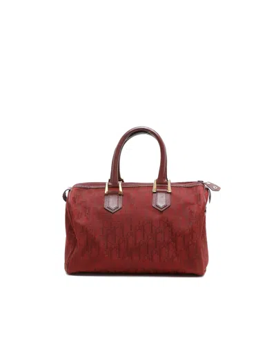 Dior Christian  Trotter Boston Bag In Burgundy
