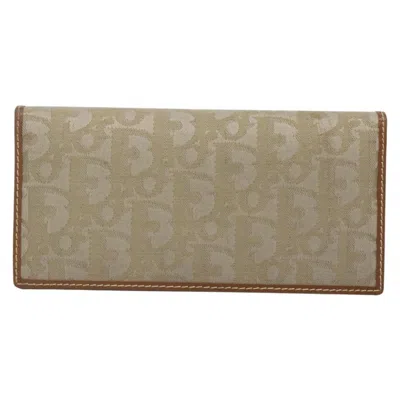 Pre-owned Dior Christian  Trotter French Wallet Issimo Canvas Green Canvas Wallets Accessory ()