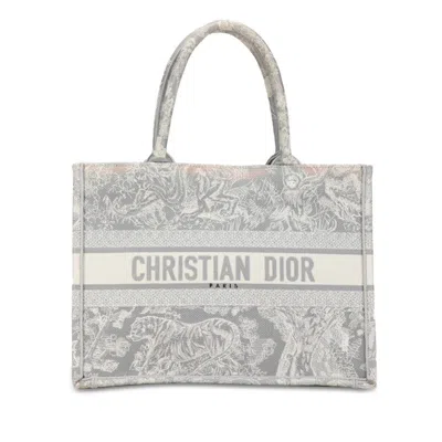 Pre-owned Dior Christian  Trotter Gray Canvas Handbag Pochette Pouch Tote Bag ()