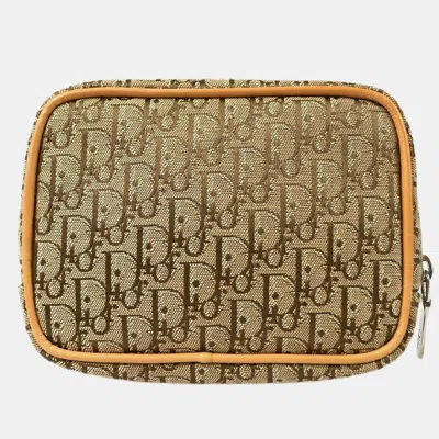 Pre-owned Dior Christian  Trotter Mini Multi Pouch Bag Purse Beige Canvas