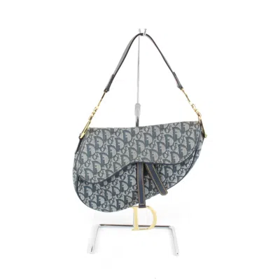Pre-owned Dior Christian  Trotter Navy Canvas Saddle Bag Shoulder Bag ()