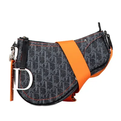 Pre-owned Dior Christian  Trotter Orange Canvas Pochette Shoulder Bag ()