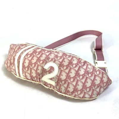 Pre-owned Dior Christian  Trotter Pink White Nylon Fanny Pack Shoulder Bag () In Multi