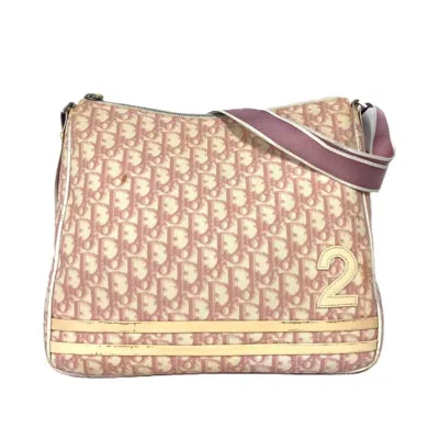 Pre-owned Dior Christian  Trotter Pink White Pvc Leather Shoulder Bag ()