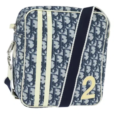 Pre-owned Dior Christian  Trotter Shoulder Bag Canvas Blue Canvas Shoulder Bag Bag ()