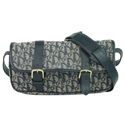 Pre-owned Dior Christian  Trotter Shoulder Bag Canvas Gray Canvas Shoulder Bag Bag ()