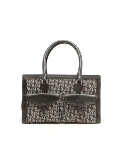Dior Christian  Trotter Tote Bag In Black
