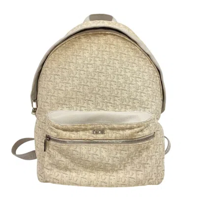 Pre-owned Dior Christian  Trotter White Canvas Backpack ()