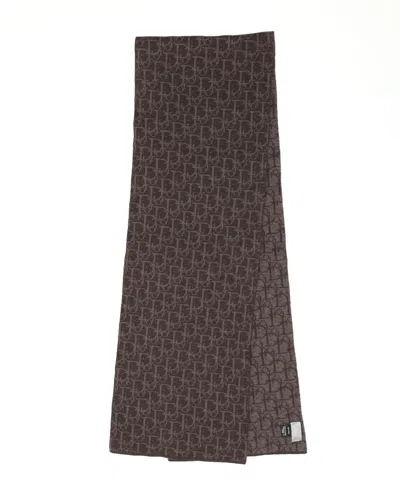 Dior Christian  Trotter Wool Scarf In Brown