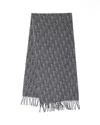 Dior Christian  Trotter Wool Scarf In Gray