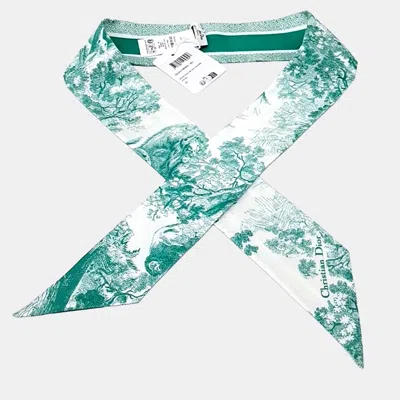 Pre-owned Dior Christian  Twilly Scarf In Green