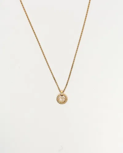 DIOR CHRISTIAN DIOR TWIST RING LOGO NECKLACE
