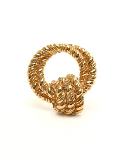 Dior Christian  Twist Rope Brooch In Yellow