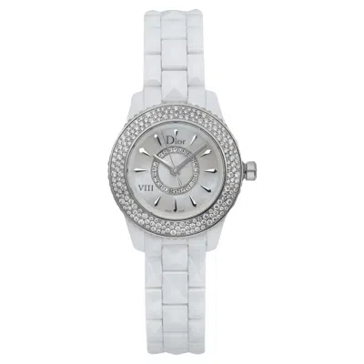 Pre-owned Dior Christian  Viii Hi Tech Ceramic Mop Dial Quartz Ladies Watch Cd1221e4c001 In Multi