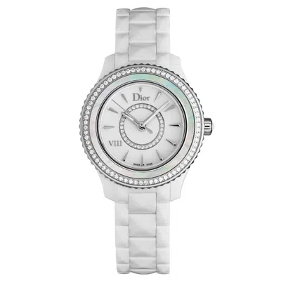 Pre-owned Dior Christian  Viii Mother Of Pearl Dial Ceramic Ladies Watch Cd1231e4c001