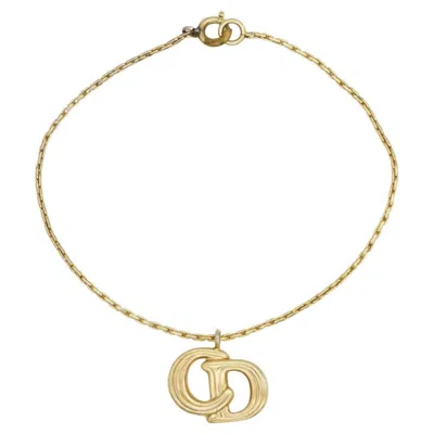 Pre-owned Dior Christian  Vintage 1980s Iconic Gold Logo Large Cd Monogram Chain Bracelet In Multi