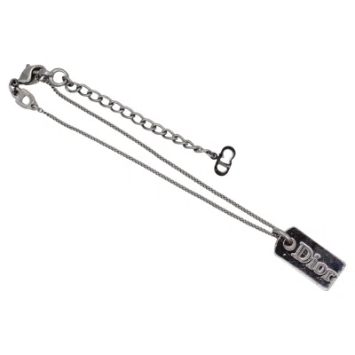 Pre-owned Dior Christian  Vintage 1980s Iconic Rectangle Black Logo Monogram Chain Bracelet