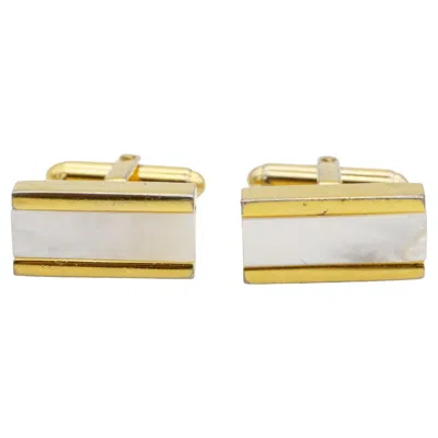Pre-owned Dior Christian  Vintage 1980s Rectangle Moonstone White Marble Classic Cufflinks