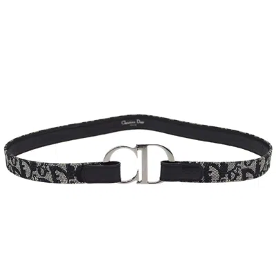 Pre-owned Dior Christian  Vintage Belt Canvas Black Canvas Belts Accessory ()