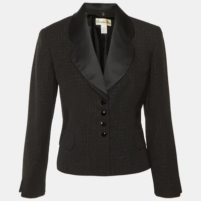 Pre-owned Dior Christian  Vintage Black Lurex Crepe Blazer M