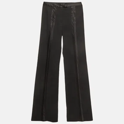 Pre-owned Dior Christian  Vintage Black Wool Straight Fit Trousers Xs