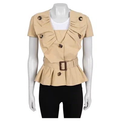 Pre-owned Dior Christian  Vintage Brown Cotton Short-sleeve Jacket Sz.36/ S
