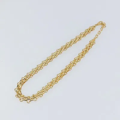 Pre-owned Dior Christian  Vintage Cd Clasp Chain Necklace Metal Gold Metal Necklace Jewelry ()