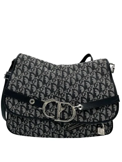 Pre-owned Dior Christian  Vintage Cd Flap Messenger Bag Issimo Canvas Navy Canvas Shoulder Bag Bag (pre-own In Blue