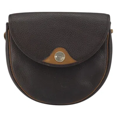 Pre-owned Dior Christian  Vintage Cd Flap Shoulder Bag Leather Brown Leather Shoulder Bag Bag ()