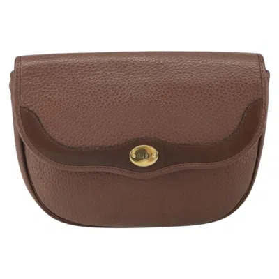 Pre-owned Dior Christian  Vintage Cd Flap Shoulder Bag Leather Brown Leather Shoulder Bag Bag ()
