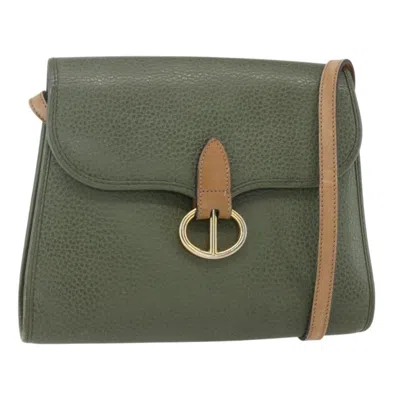 Pre-owned Dior Christian  Vintage Cd Flap Shoulder Bag Leather Khaki Leather Shoulder Bag Bag () In Brown
