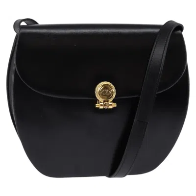 Pre-owned Dior Christian  Vintage Cd Logo Shoulder Bag Leather Black Leather Shoulder Bag Bag ()