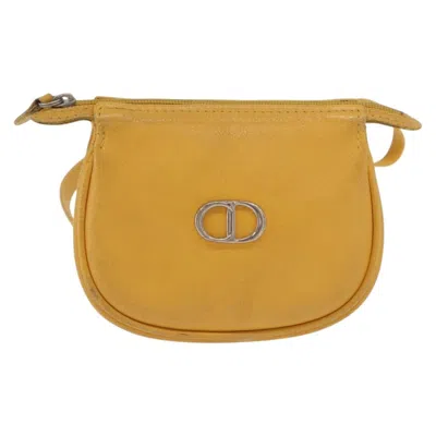 Pre-owned Dior Christian  Vintage Cd Logo Shoulder Bag Leather Yellow Leather Shoulder Bag Bag ()