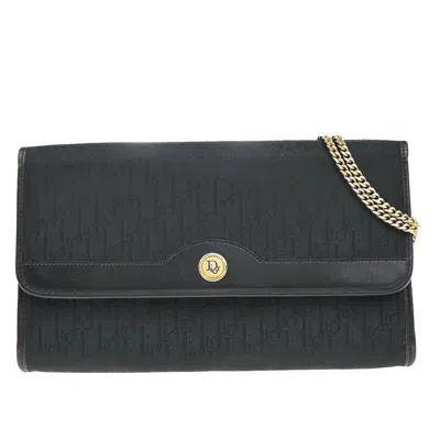 Pre-owned Dior Christian  Vintage Chain Flap Shoulder Bag Issimo Canvas Black Canvas Shoulder Bag Bag (pre-