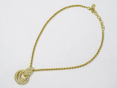 Pre-owned Dior Christian  Vintage Collar Necklace Metal With Crystals Gold Gold_plated Necklace Jewelry (pre-ow