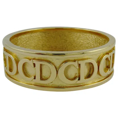 Pre-owned Dior Christian  Vintage Gold Toned Cd Logo Bracelet In Brown