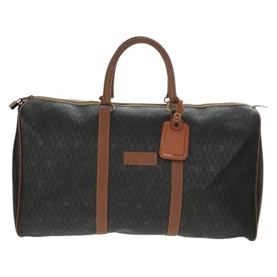 Pre-owned Dior Christian  Vintage Honeycomb Boston Bag Canvas And Leather Black Canvas Travel Bag Bag (pre-owne