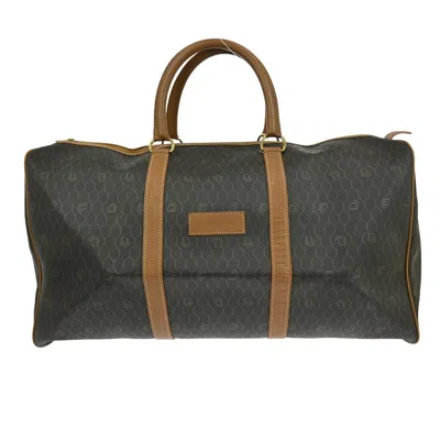 Pre-owned Dior Christian  Vintage Honeycomb Boston Bag Canvas And Leather Black Pvc Travel Bag Bag ()