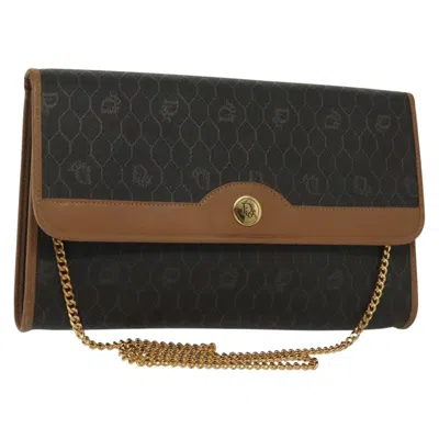 Pre-owned Dior Christian  Vintage Honeycomb Chain Canvas Black Canvas Bag ()