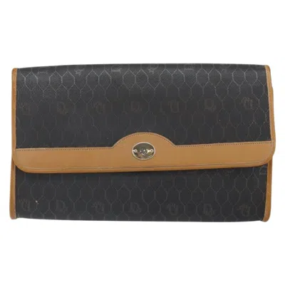 Pre-owned Dior Christian  Vintage Honeycomb Chain Canvas Black Canvas Shoulder Bag Bag ()