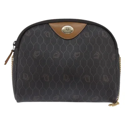 Pre-owned Dior Christian  Vintage Honeycomb Chain Canvas Black Canvas Shoulder Bag Bag ()