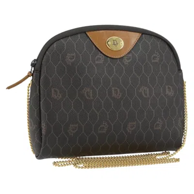 Pre-owned Dior Christian  Vintage Honeycomb Chain Canvas Black Canvas Shoulder Bag Bag ()