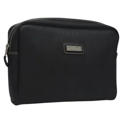 Pre-owned Dior Christian  Vintage Honeycomb Clutch Canvas Black Canvas Clutche & Pouche Bag ()
