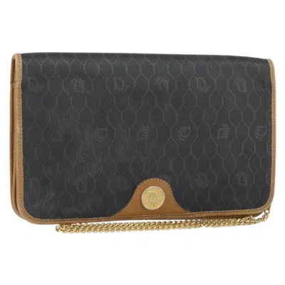 Pre-owned Dior Christian  Vintage Honeycomb Clutch Canvas Black Canvas Clutche & Pouche Bag ()