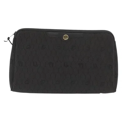 Pre-owned Dior Christian  Vintage Honeycomb Clutch Canvas Black Canvas Clutche & Pouche Bag ()