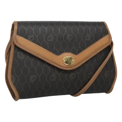 Pre-owned Dior Christian  Vintage Honeycomb Flap Crossbody Bag Canvas And Leather Black Canvas Bag ()